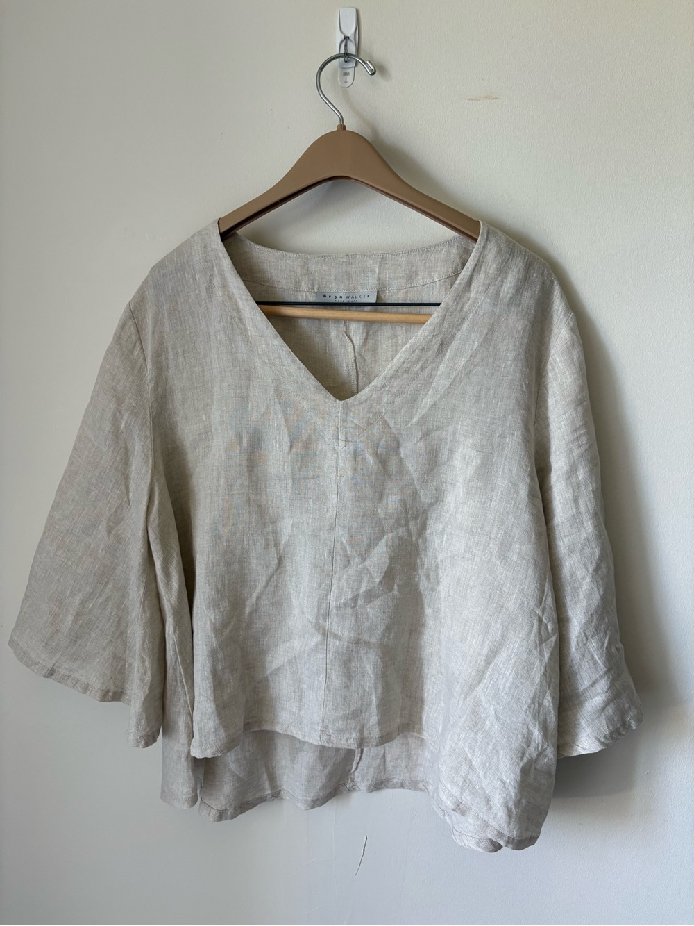 Bryn Walker Lily Shirt Ivory 100% Linen Top